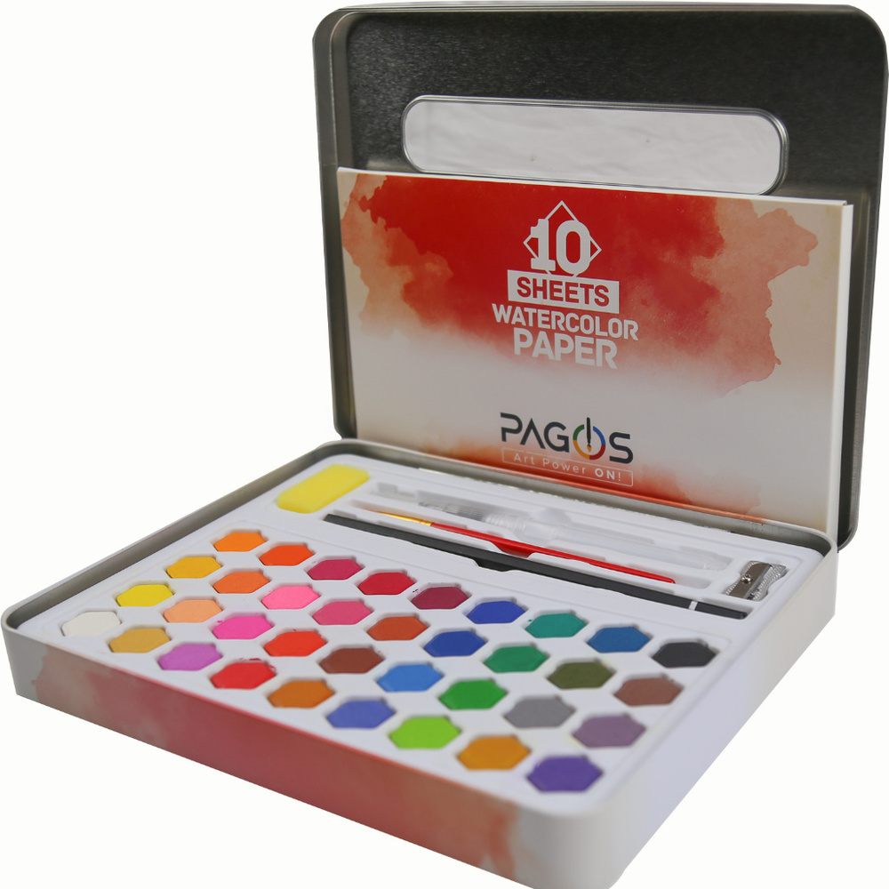 Pagos Watercolor Paint Set, 36 Colors, Gift Set - Picture 2 of 9